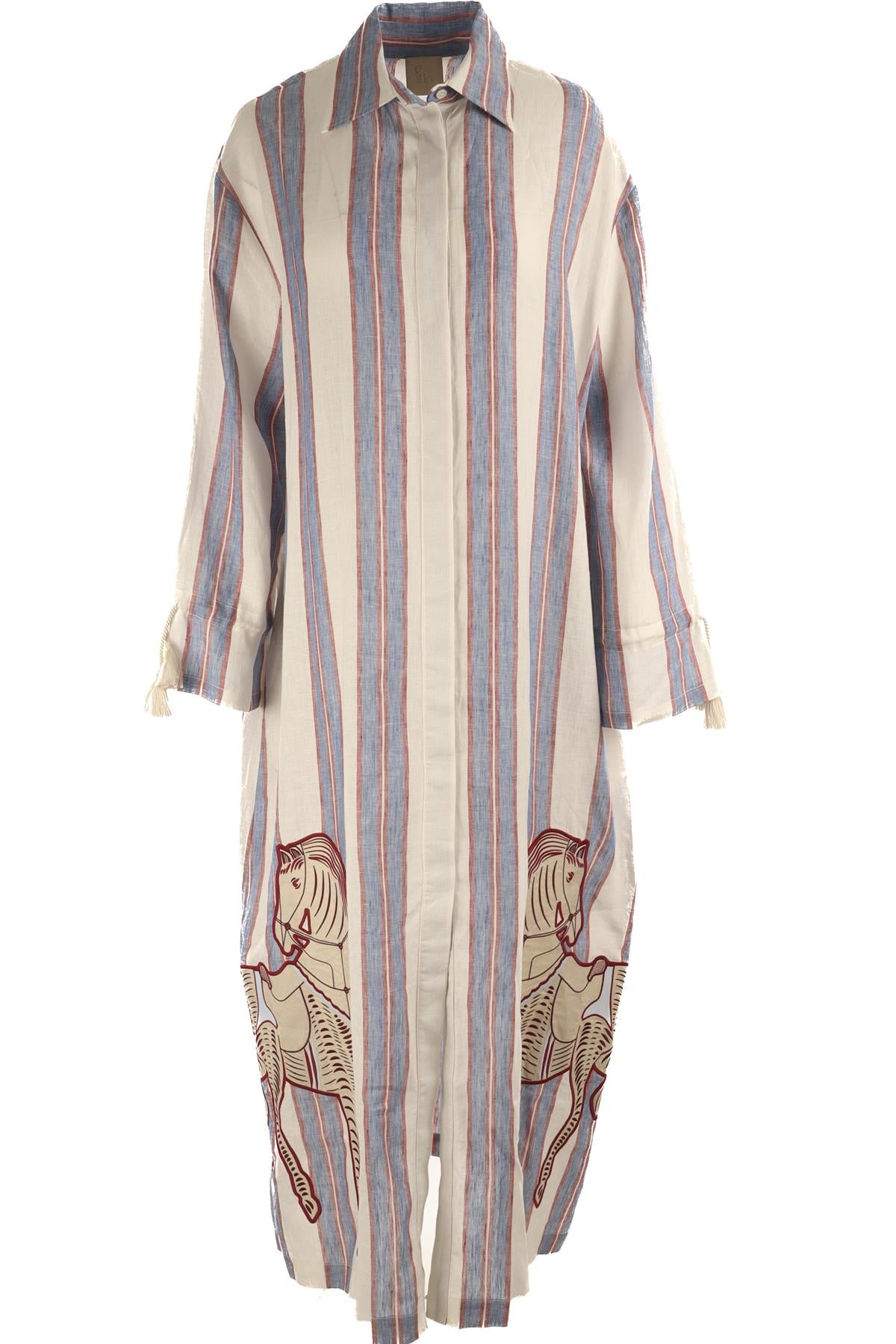 PAULA MULTI LINEN MAXI DRESS XSMALL