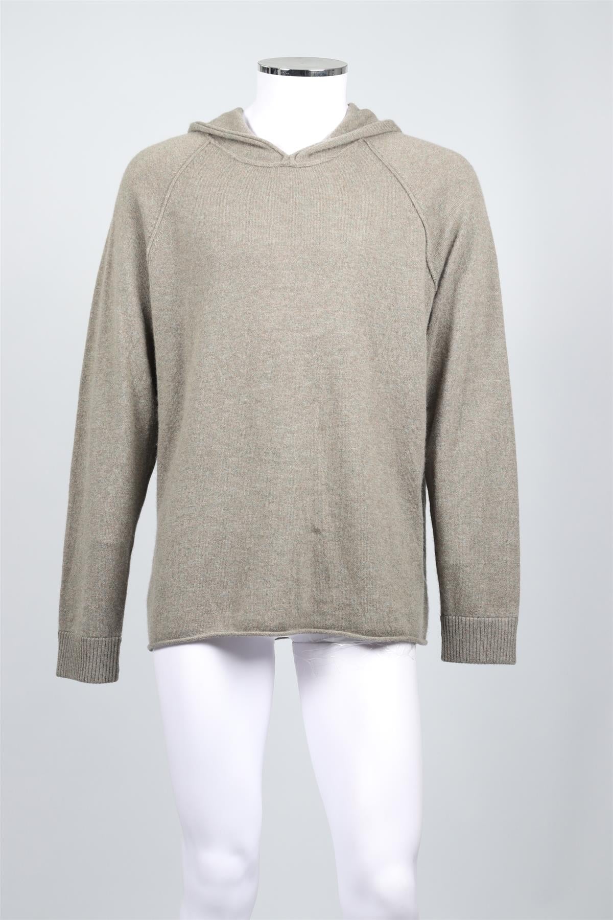 JAMES PERSE GREEN MEN'S CASHMERE HOODIE LARGE