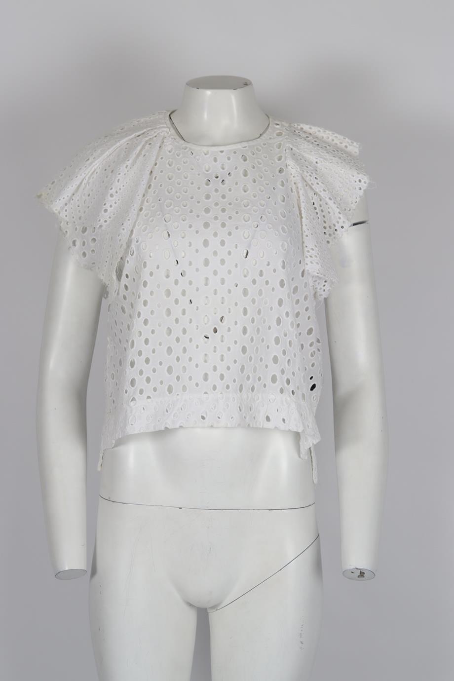 ISABEL MARANT RUFFLED COTTON TOP FR 36 UK 8