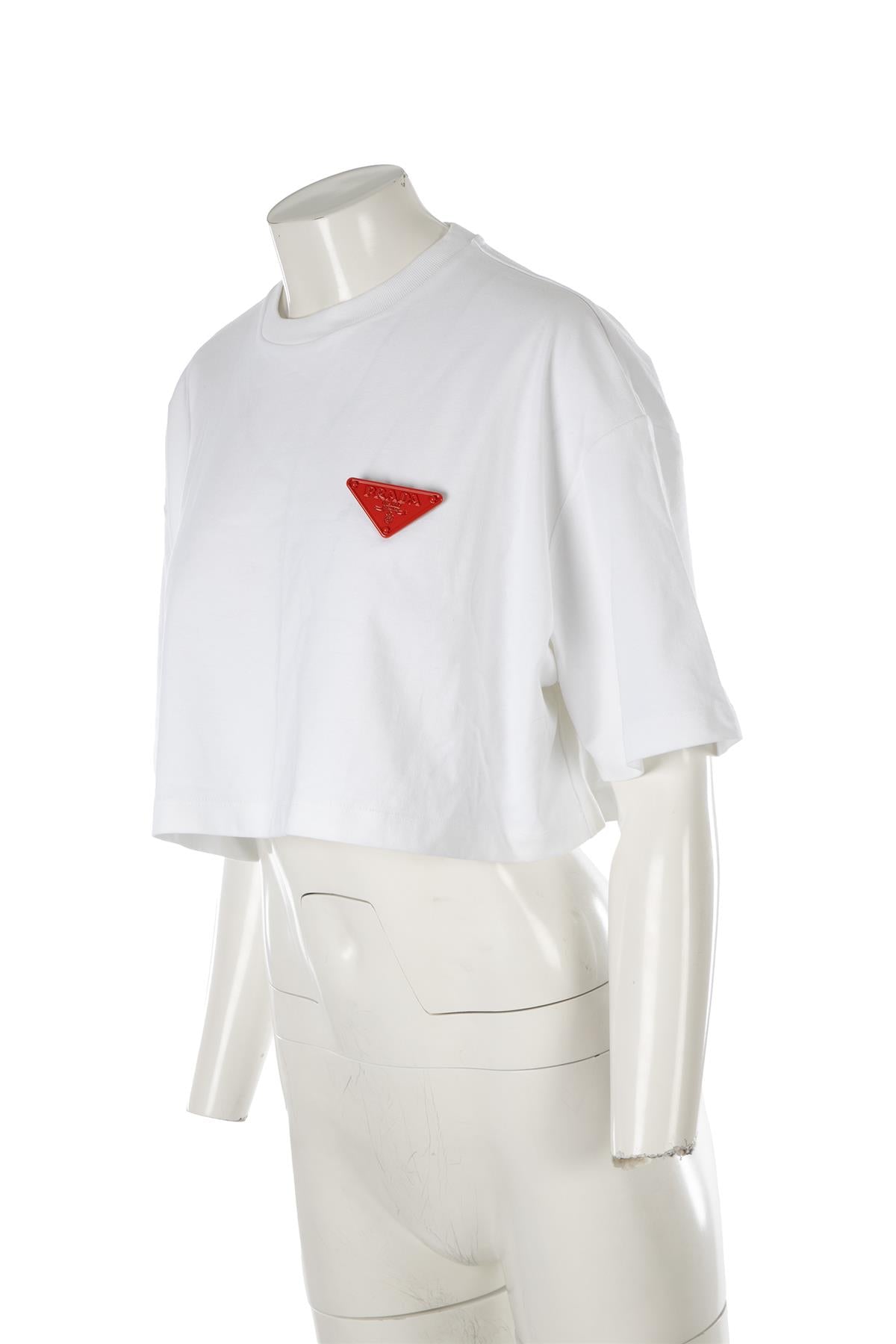 PRADA WHITE COTTON T-SHIRT SMALL