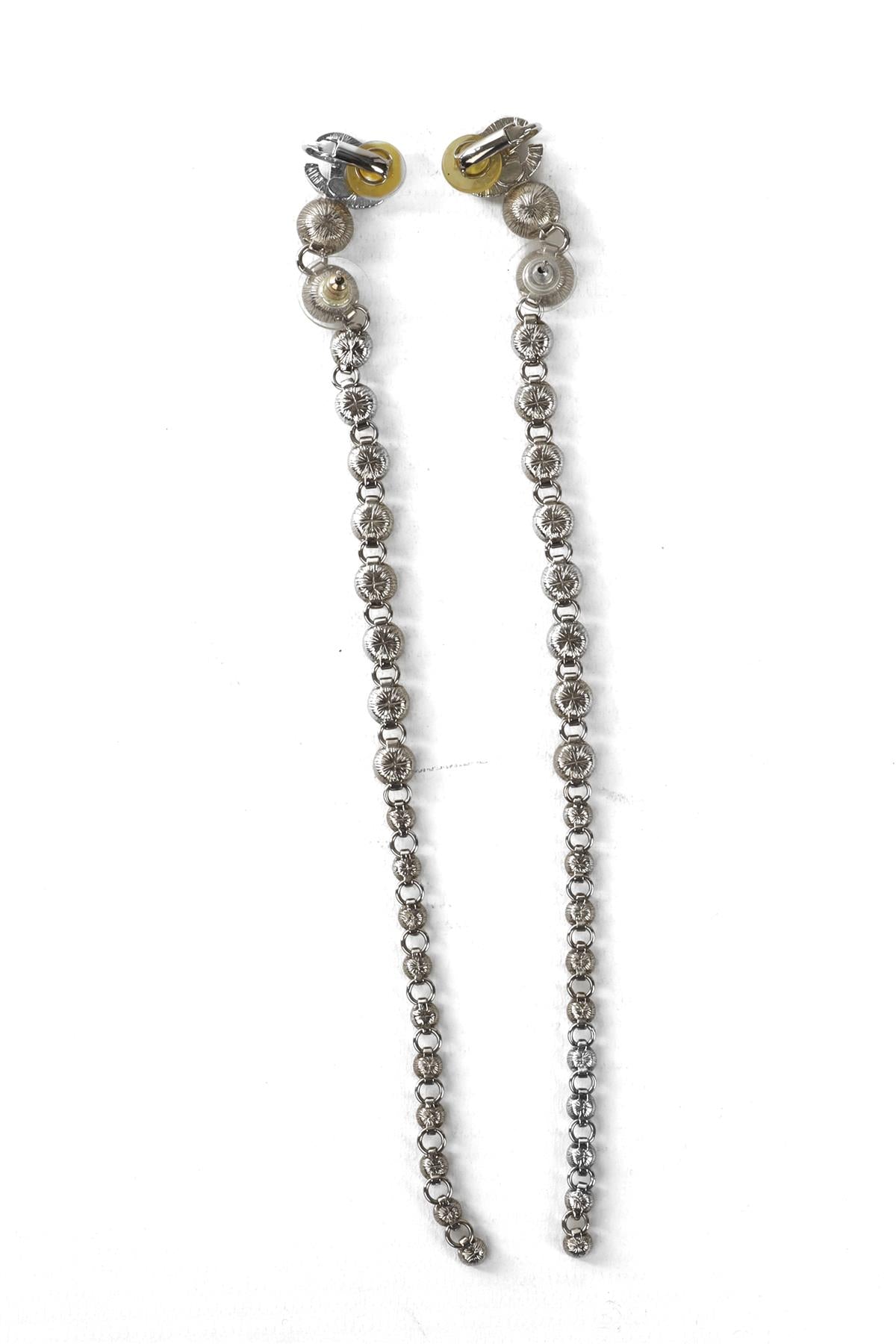 CHANEL SILVER 2023 CC CRYSTAL EARRINGS