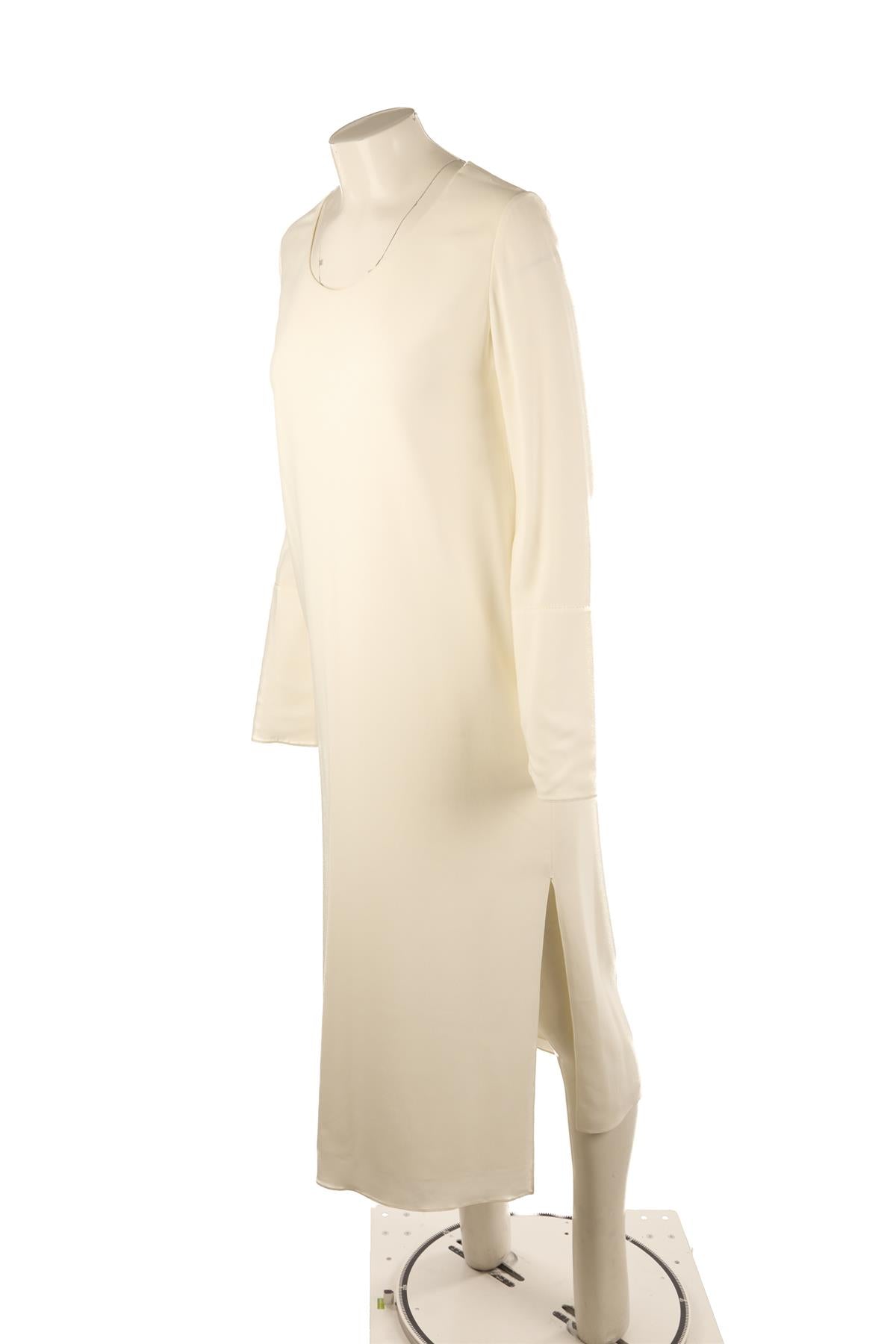 THE ROW WHITE CREPE MIDI DRESS US 4 UK 8