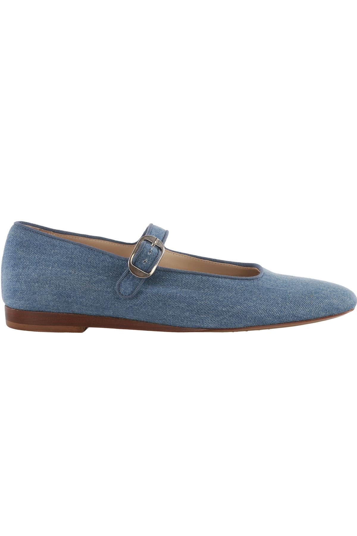 LE MONDE BERYL BLUE DENIM BALLET FLATS EU 38 UK 5 US 8