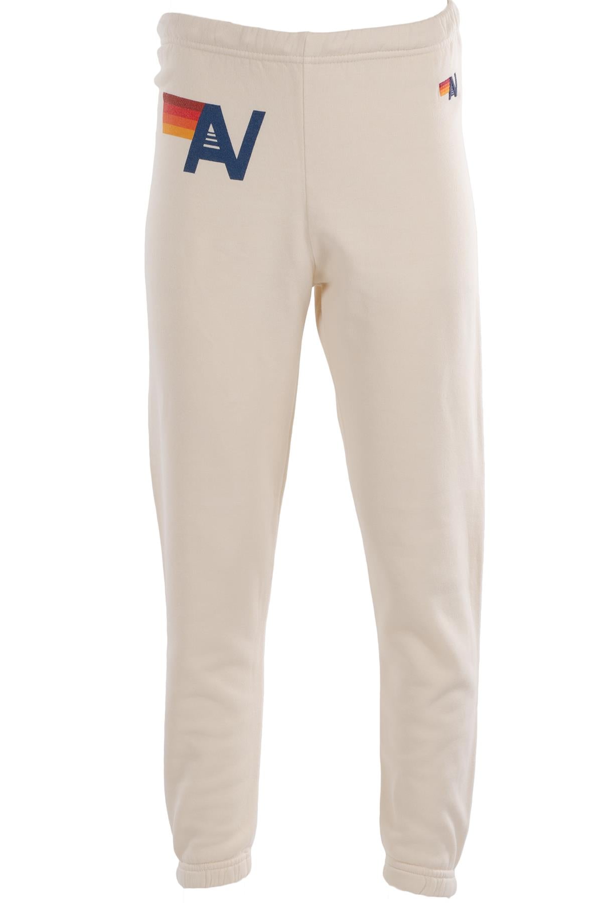 AVIATOR NATION CREAM COTTON TRACK PANTS XSMALL