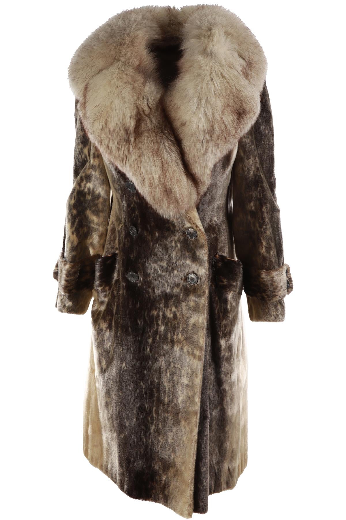 BIRGER CHRISTENSEN + HARRODS MULTI FUR COAT SMALL
