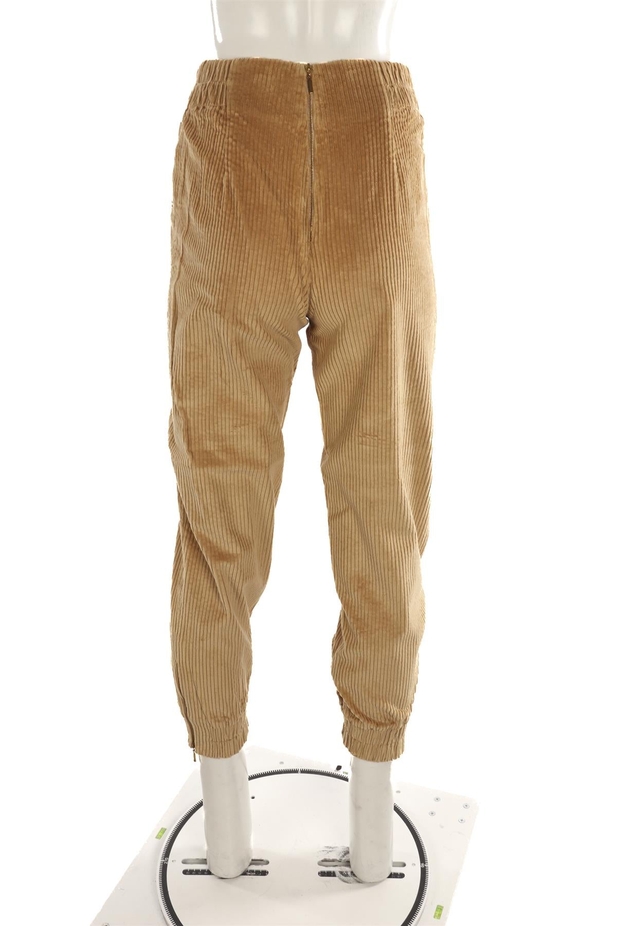 ANNA MASON TAN CORDUROY TAPERED PANTS UK 10