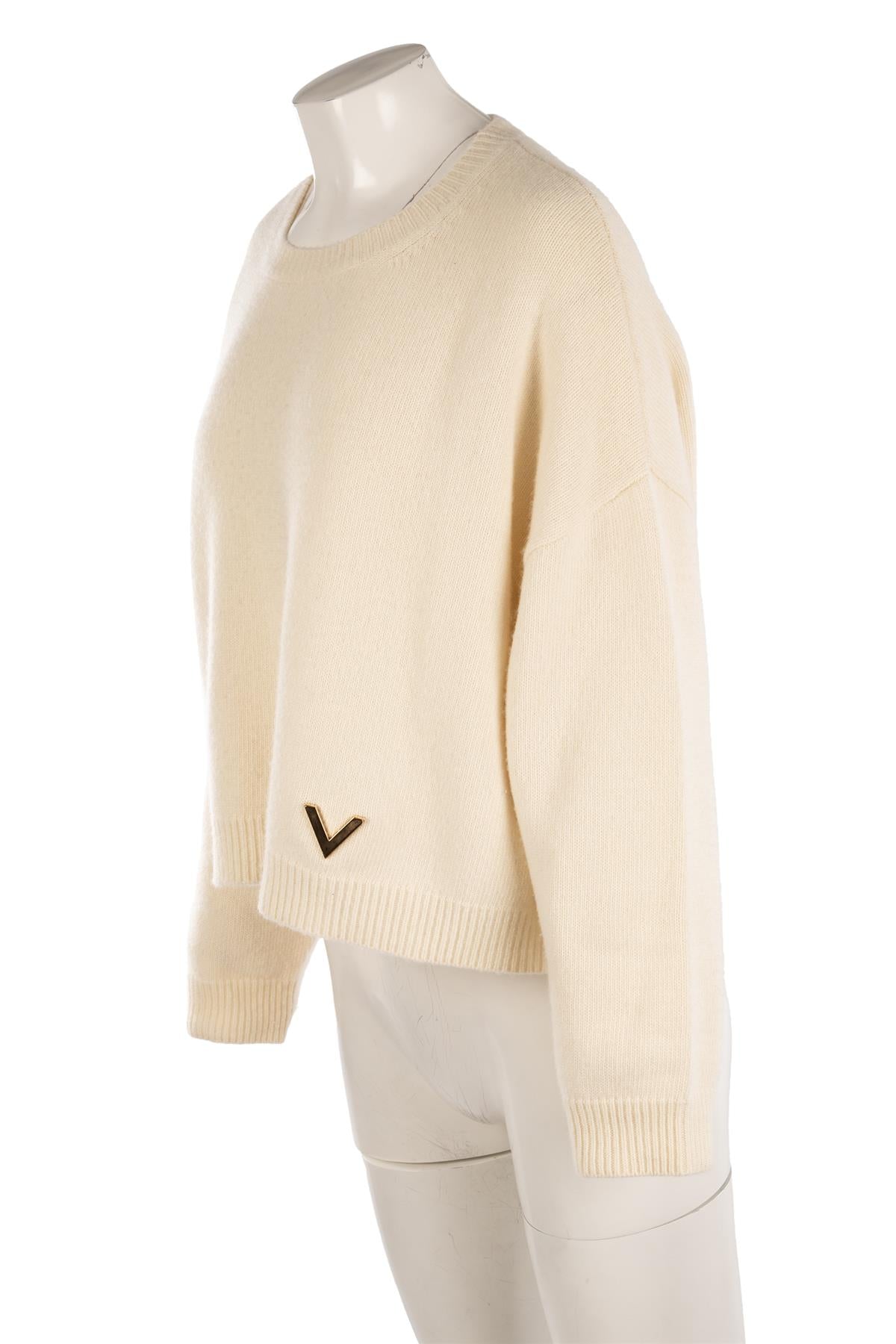 VALENTINO CREAM WOOL SWEATER LARGE