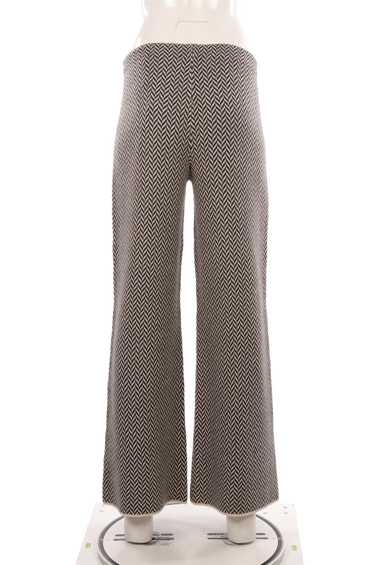 JOSEPH BROWN WOOL WIDE LEG PANTS XSMALL
