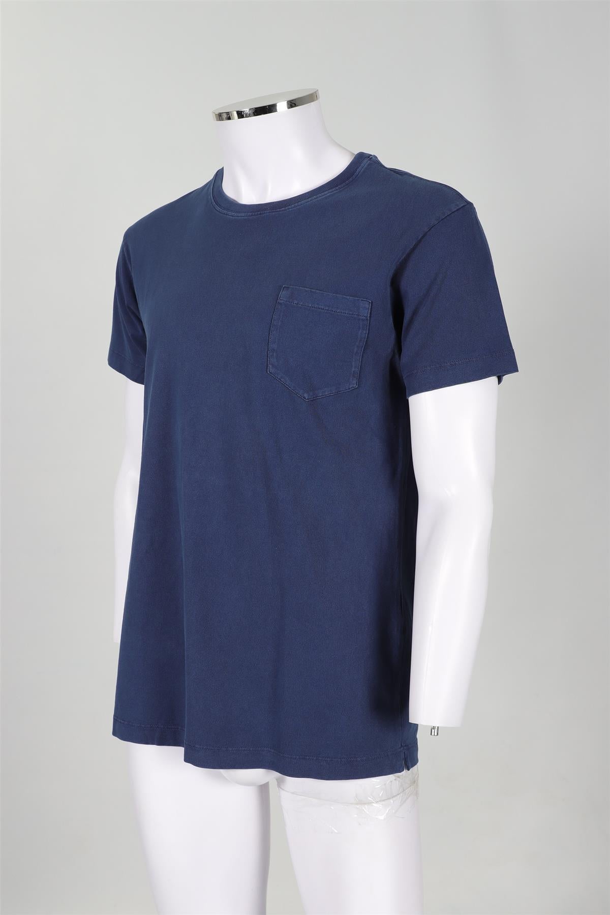 THOM SWEENEY NAVY MEN'S COTTON T-SHIRT LARGE