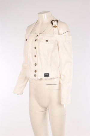 VERSACE JEANS COUTURE WHITE DENIM JACKET IT 42 UK 10