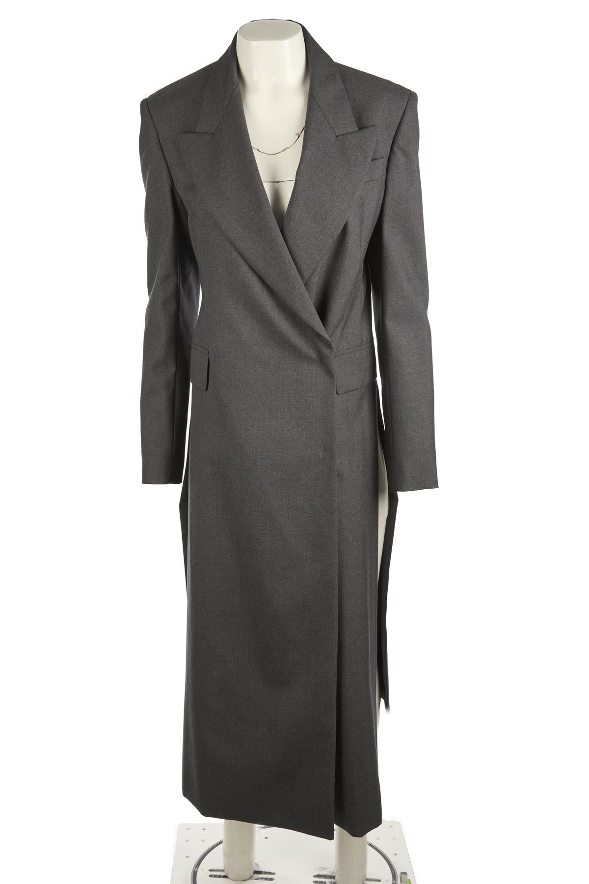 SPORTMAX GREY WOOL COAT IT 42 UK 10