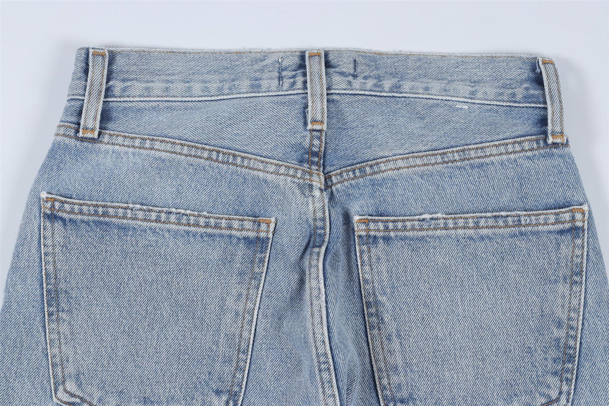 AGOLDE BLUE HIGH RISE STRAIGHT LEG JEANS W24 UK 6