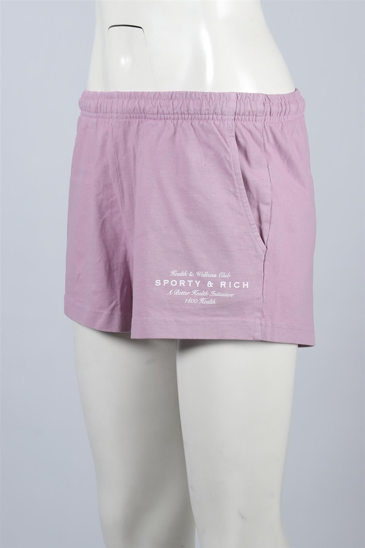 SPORTY & RICH PINK COTTON SHORTS XSMALL