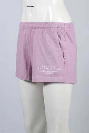 SPORTY & RICH PINK COTTON SHORTS XSMALL