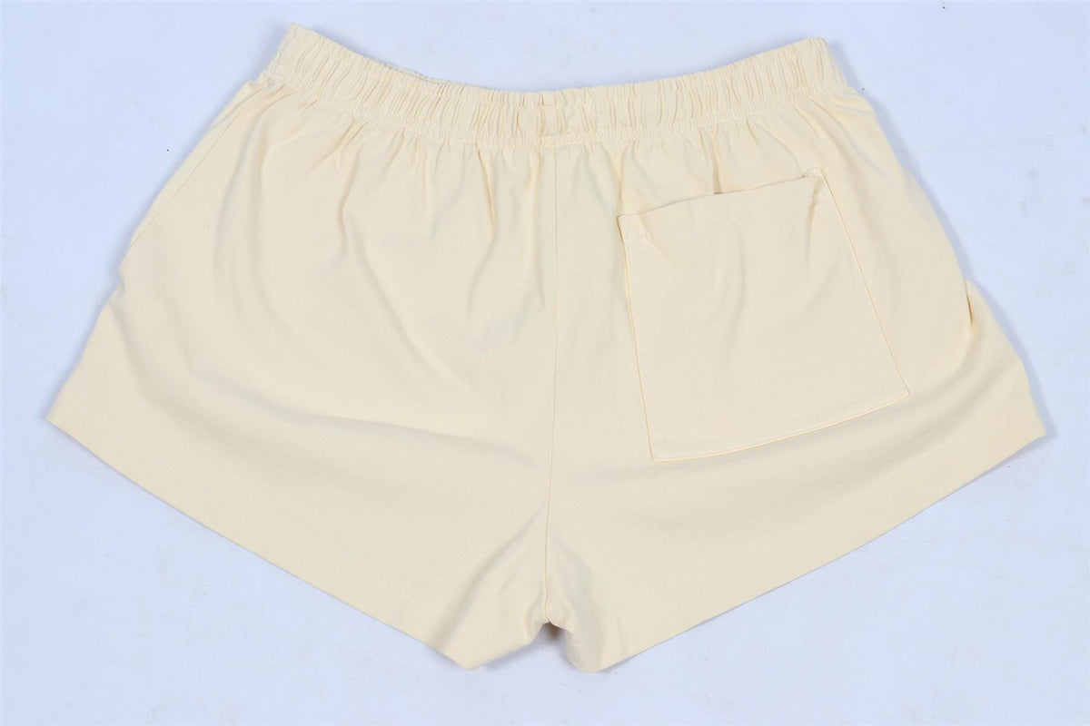 SPORTY & RICH YELLOW COTTON SHORTS SMALL