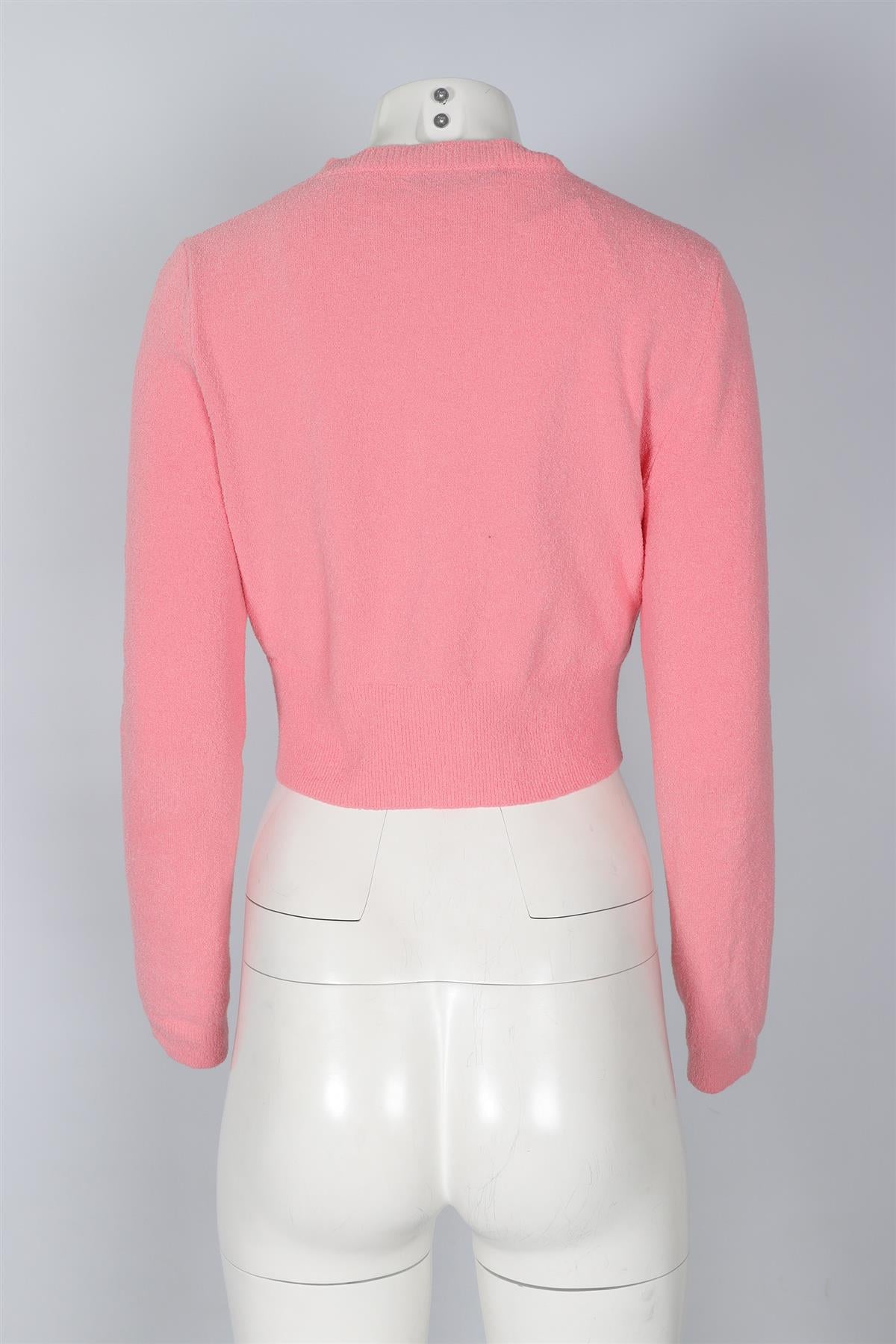 MIU MIU PINK COTTON CARDIGAN IT 42 UK 10