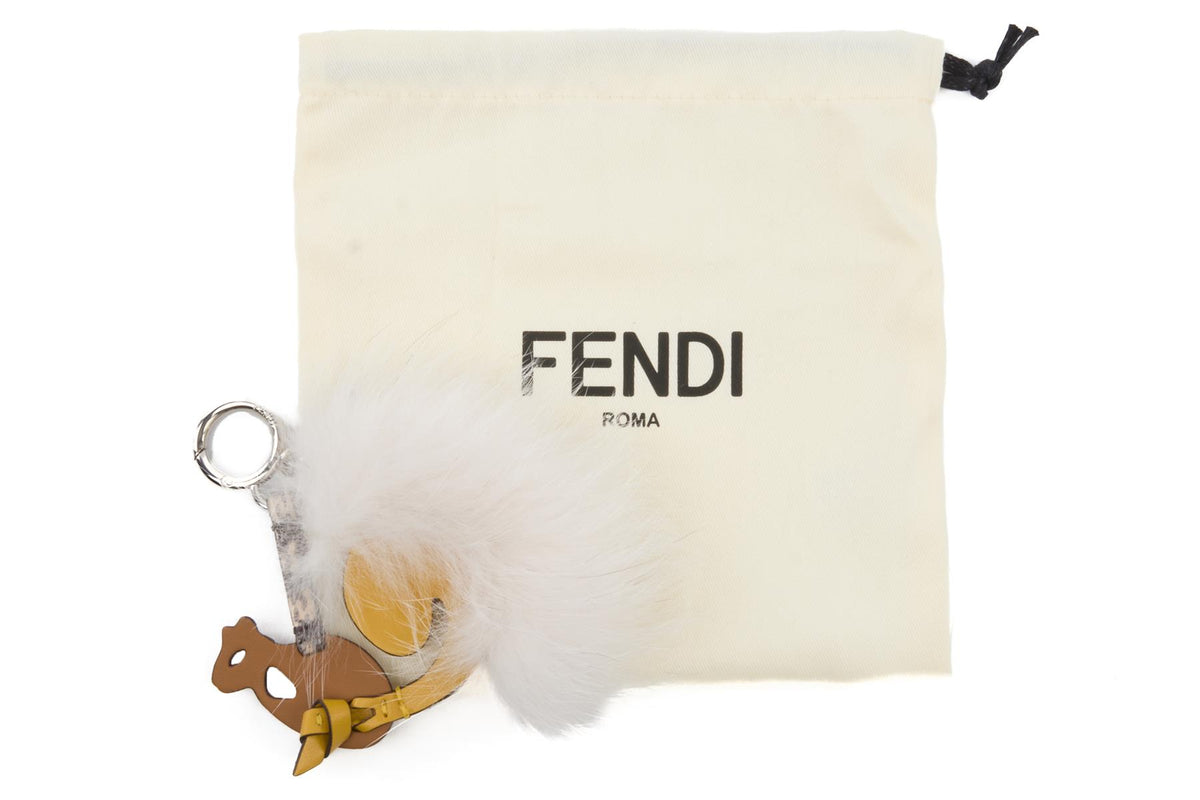 FENDI MULTI SQUIRREL LEATHER BAG CHARM