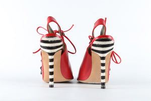 MANOLO BLAHNIK RED LEATHER SANDALS EU 40 UK 7 US 10