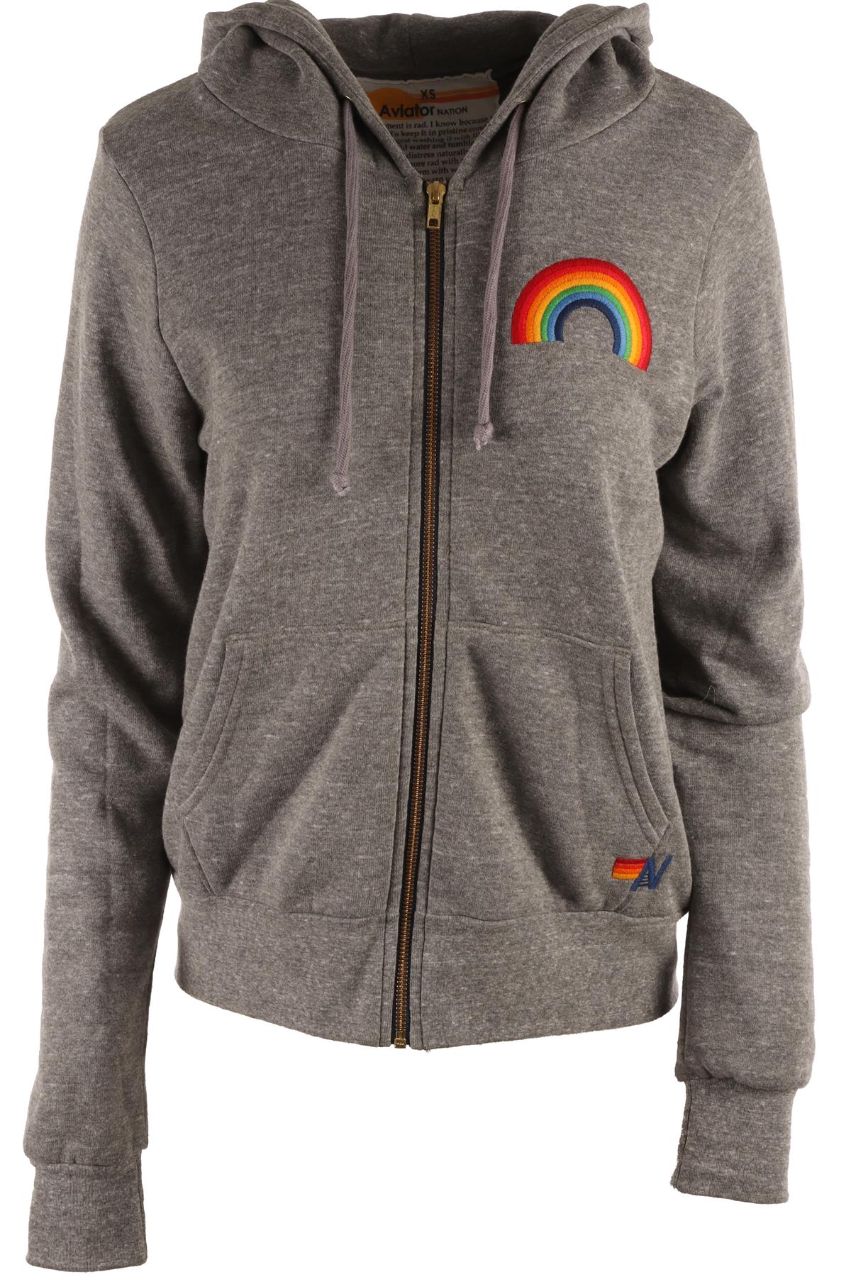 AVIATOR NATION GREY COTTON HOODIE XSMALL