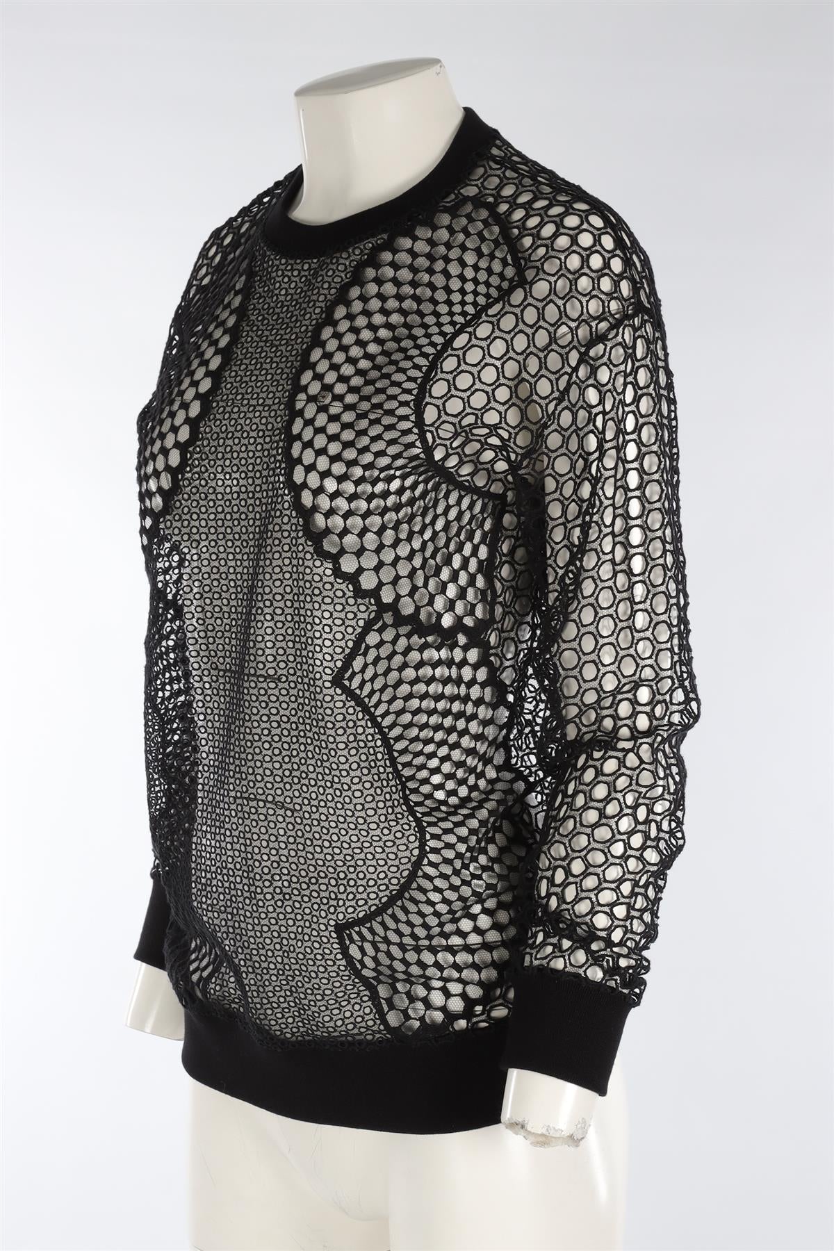 STELLA MCCARTNEY BLACK MESH SWEATER SMALL