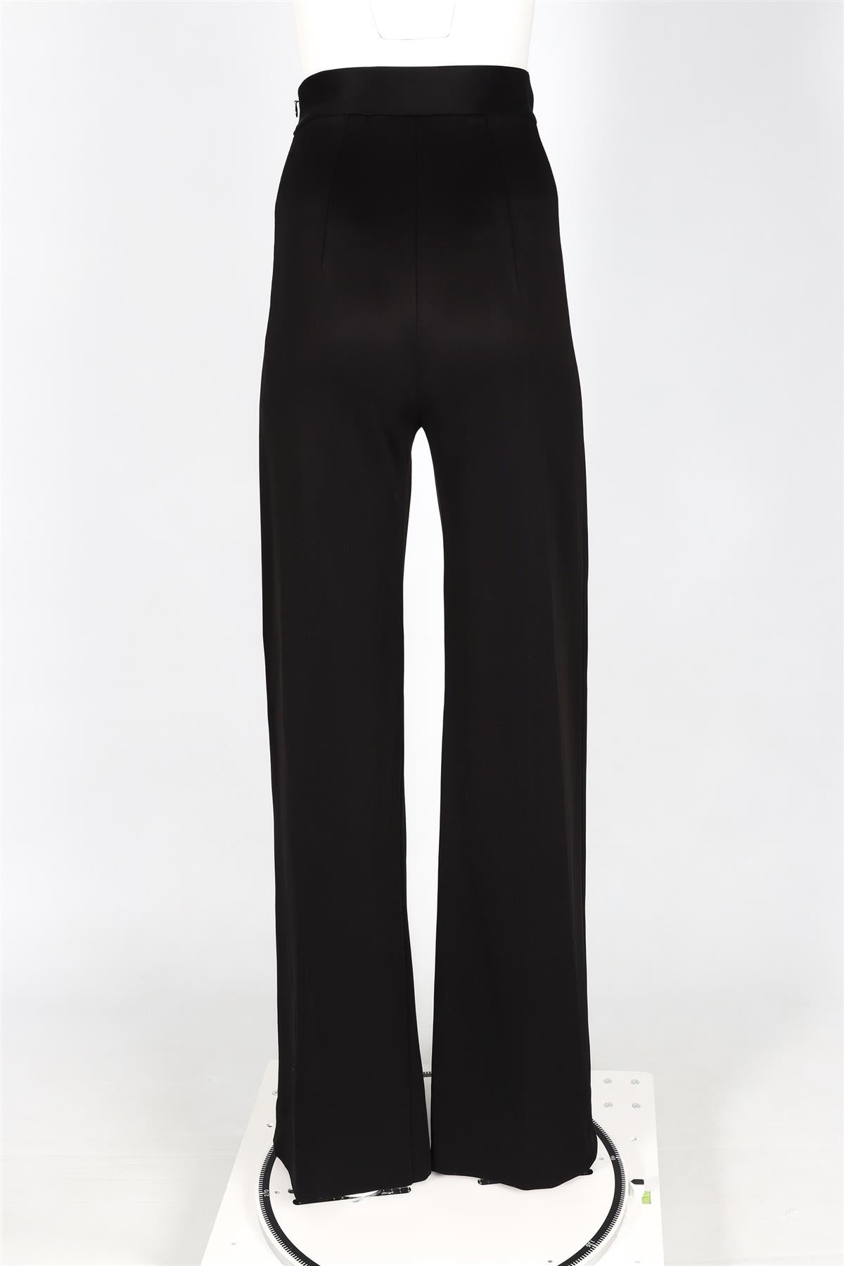 BALMAIN BLACK JERSEY WIDE LEG PANTS FR 36 UK 10