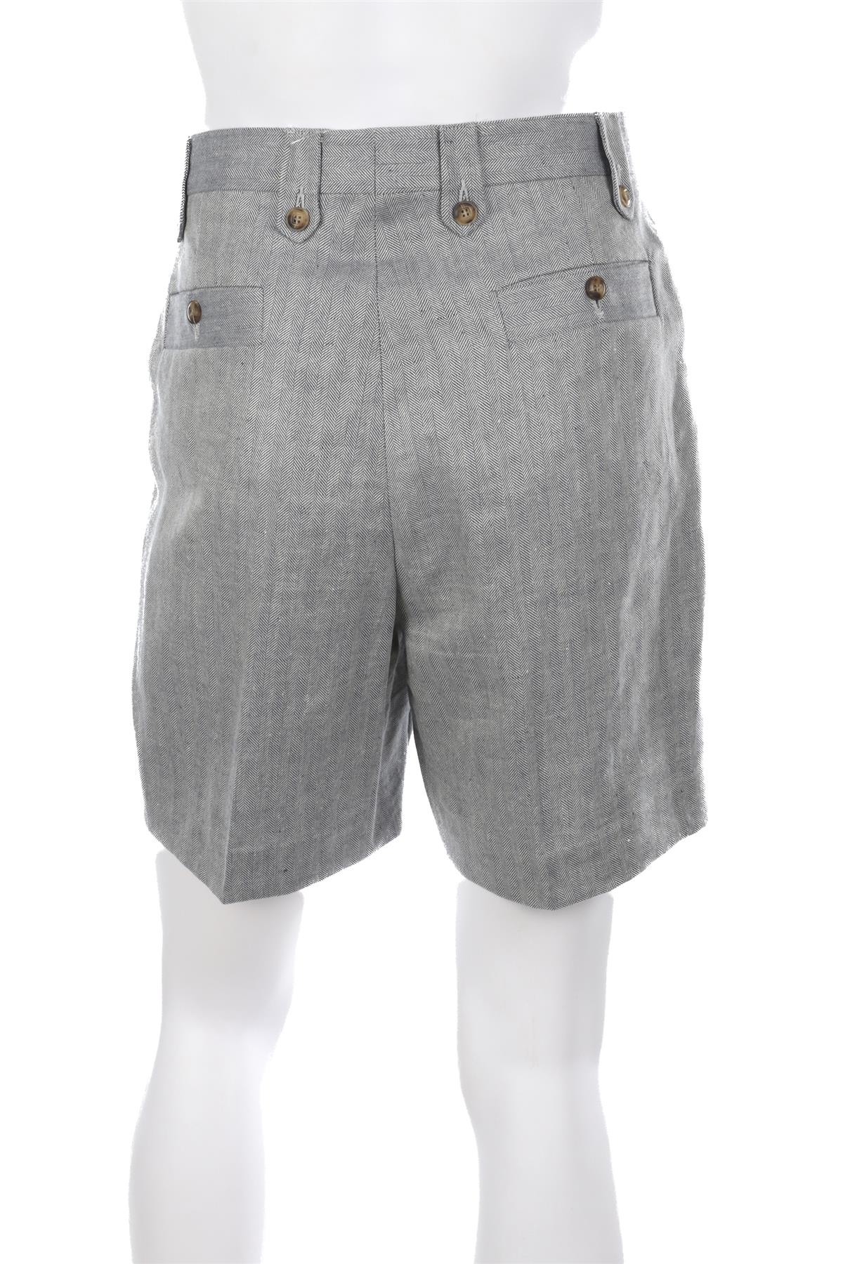 THOMAS FARTHING GREY MENS LINEN SHORTS UK 30 FR 38 IT 46