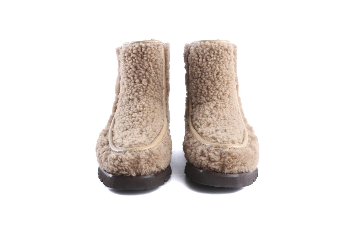 HEREU BROWN SHEARLING BOOTS EU 38 UK 5 US 8