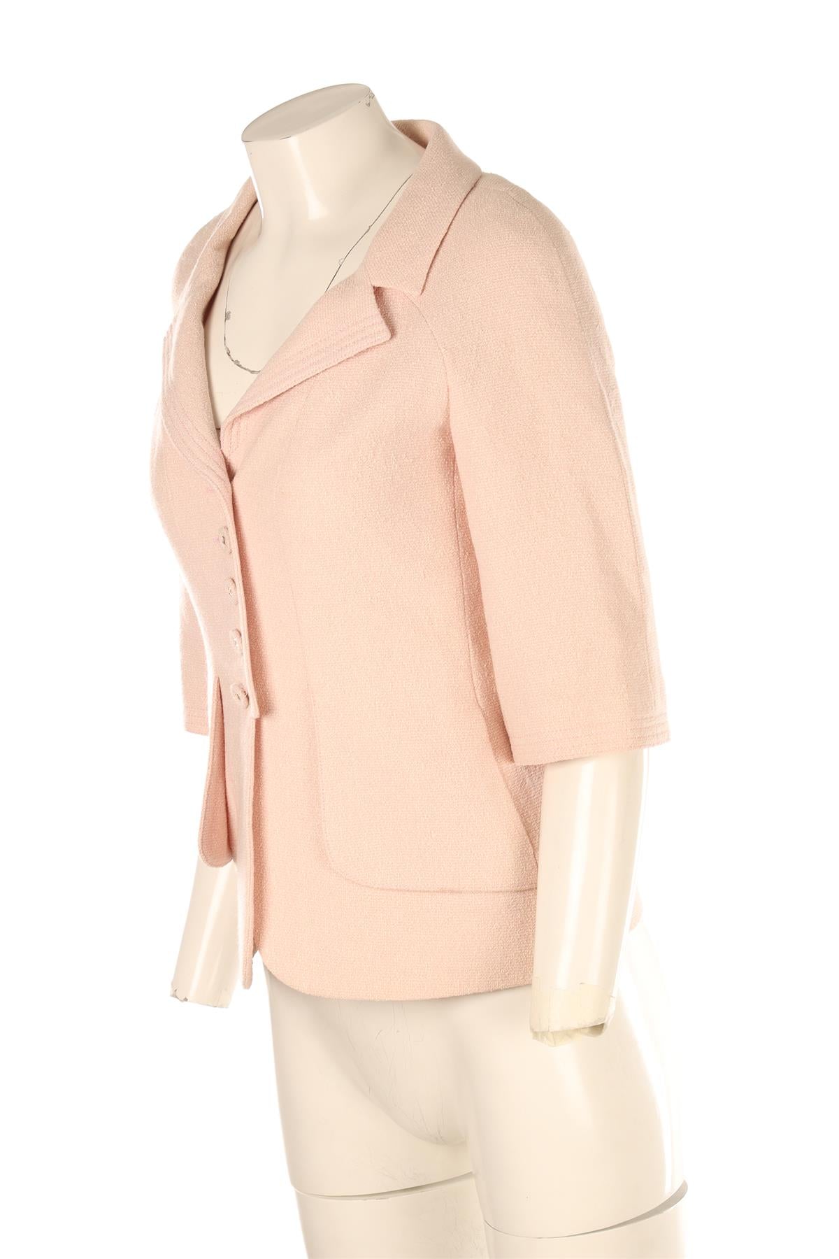 CHANEL PINK 2007 SILK BLAZER FR 36 UK 8