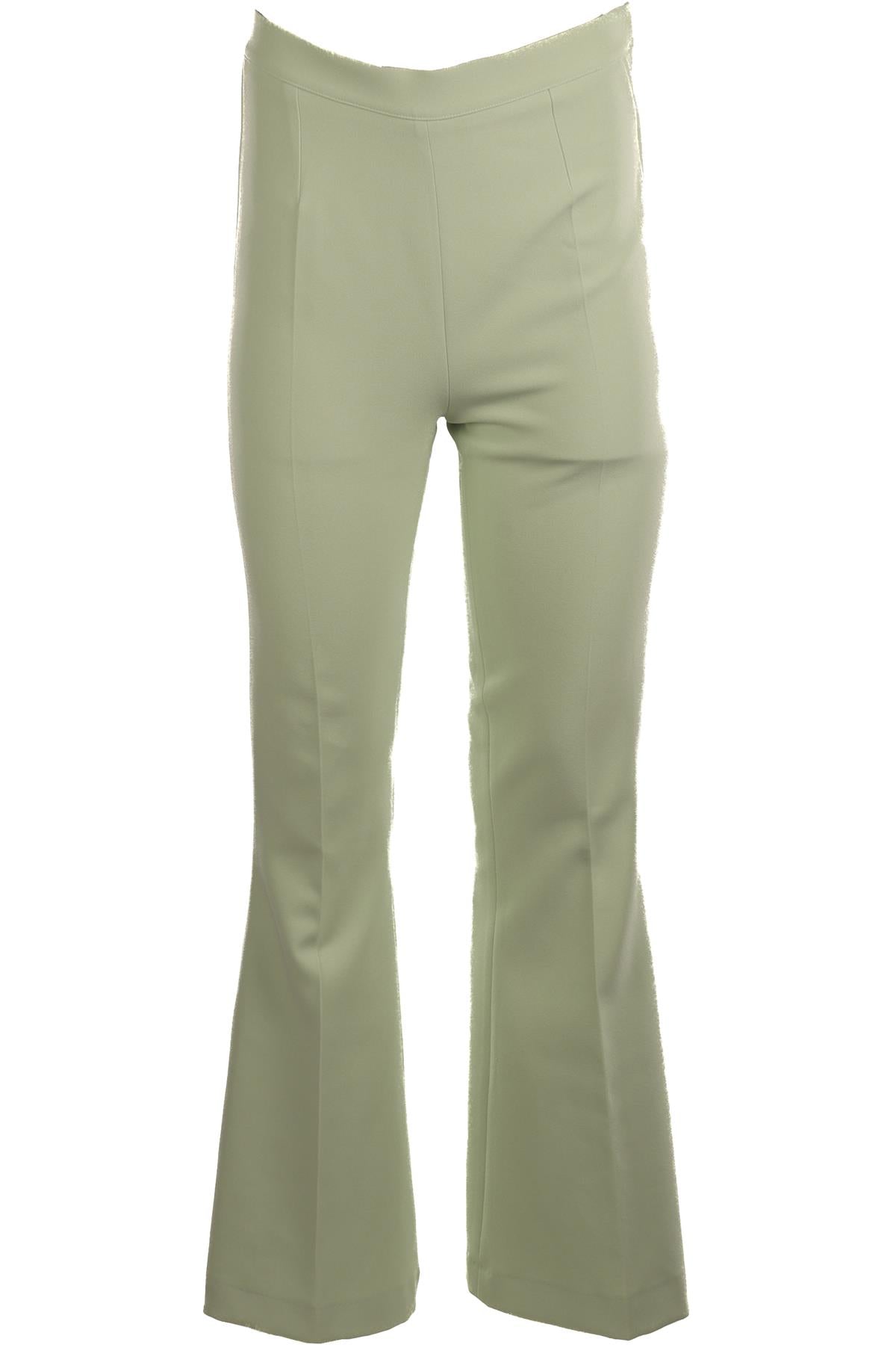 SAFIYAA GREEN CREPE FLARED PANTS FR 38 UK 10