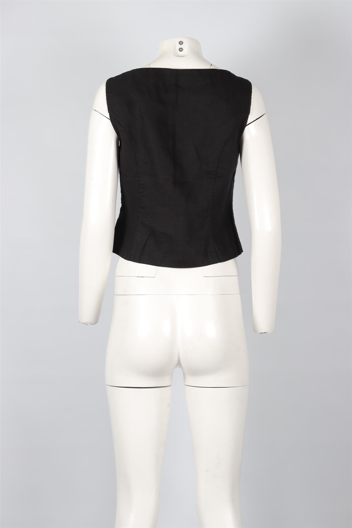 DÔEN BLACK LINEN TOP US 2 UK 6