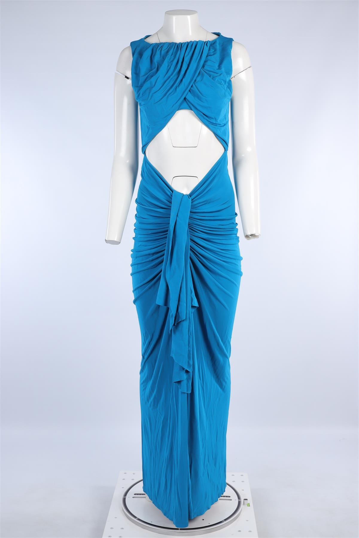 CHRISTOPHER ESBER BLUE JERSEY MAXI DRESS UK 8