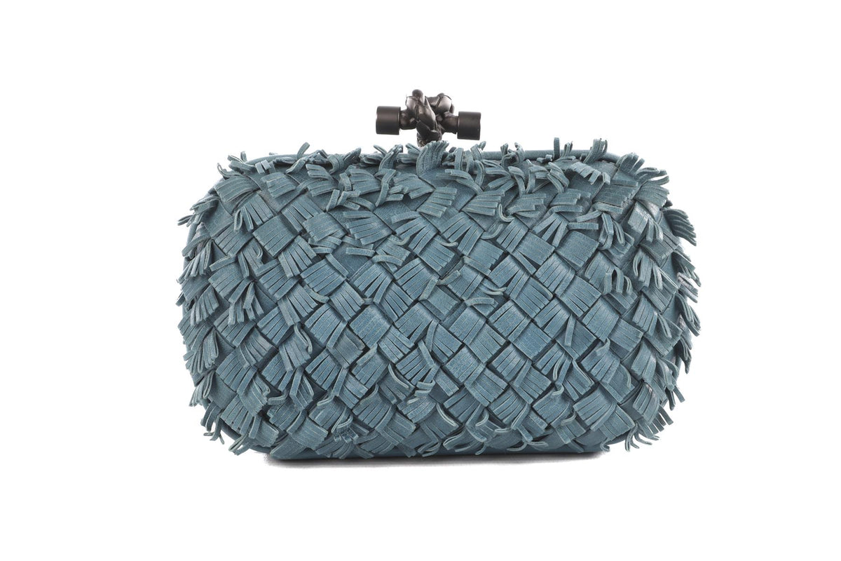 BOTTEGA VENETA BLUE KNOT LEATHER CLUTCH