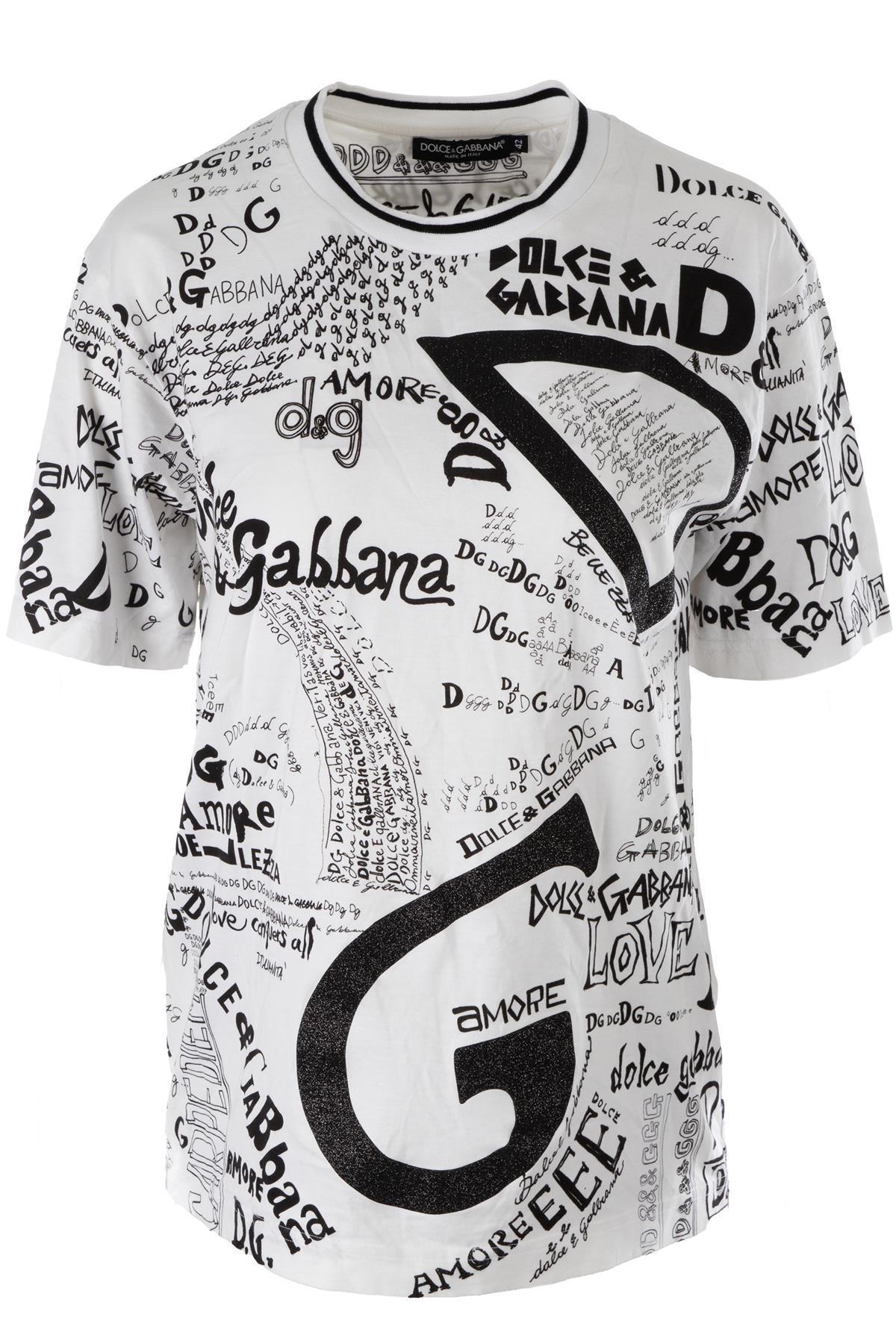 DOLCE & GABBANA WHITE COTTON T-SHIRT IT 42