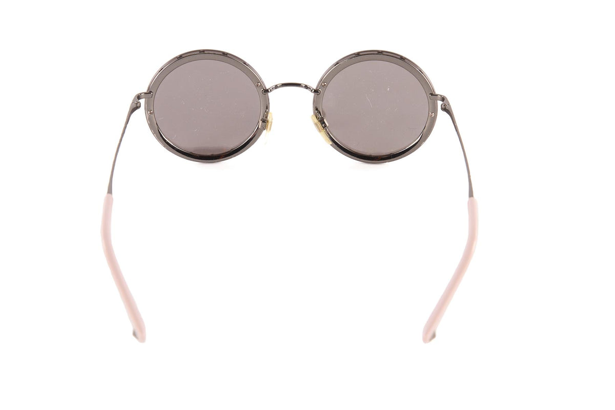 VALENTINO SILVER ROUND FRAME METAL SUNGLASSES
