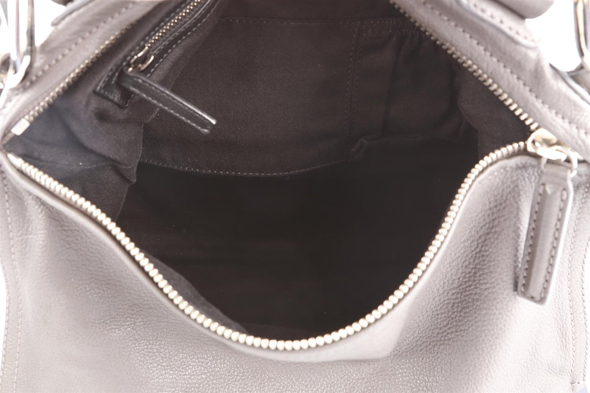 GIVENCHY GREY PANDORA MEDIUM LEATHER SHOULDER BAG