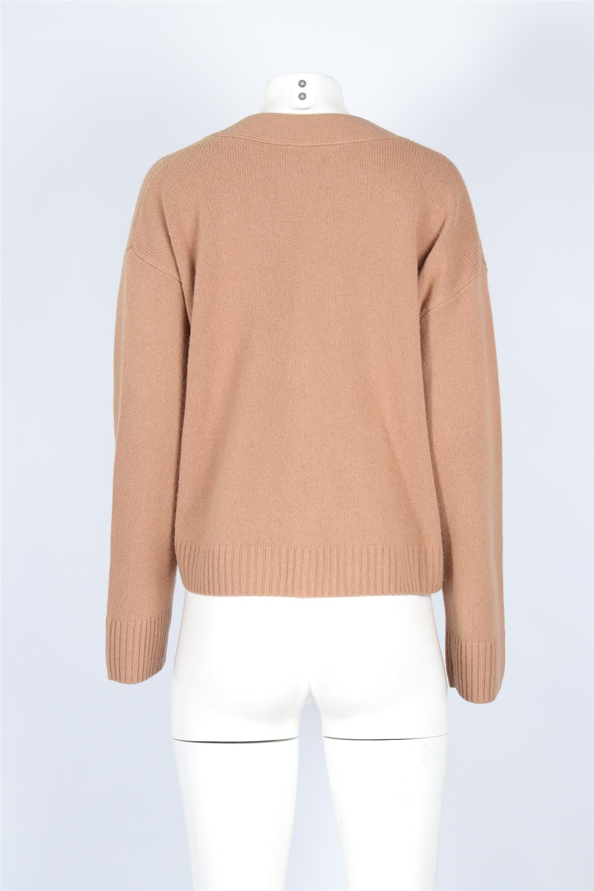 SEZANE TAN WOOL CARDIGAN MEDIUM
