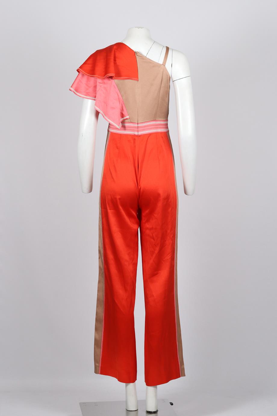 PETER PILOTTO RUFFLED SATIN JUMPSUIT UK 8