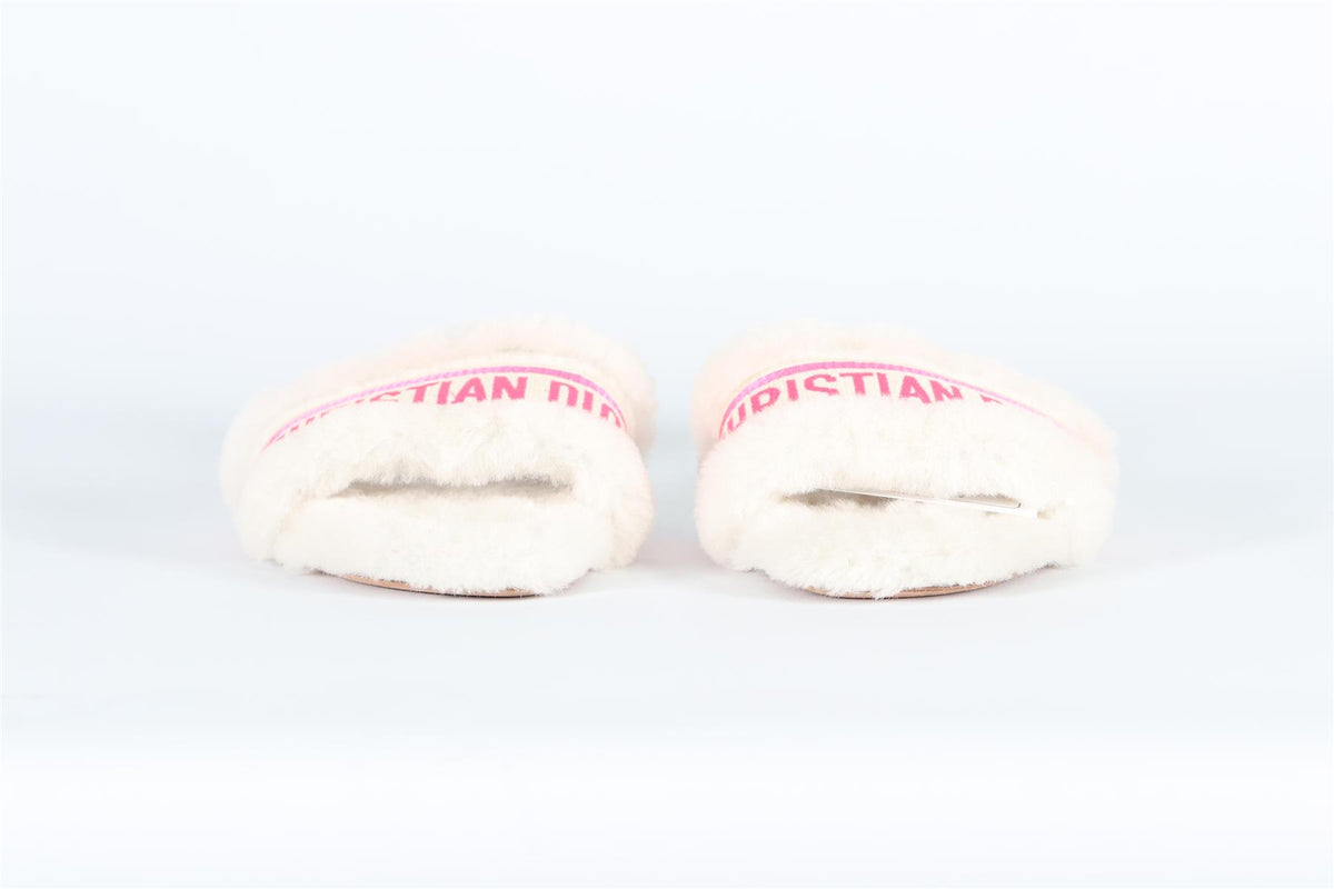 CHRISTIAN DIOR DWAY SHEARLING SLIDES EU 38.5 UK 5.5 US 8.5