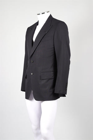 TOM FORD NAVY WOOL WAISTCOAT AND BLAZER IT 48 UK 38