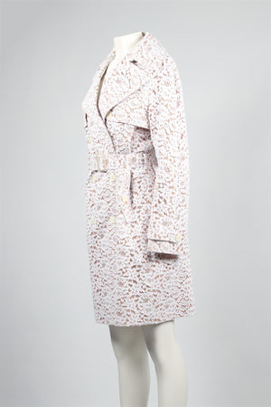 MICHAEL KORS COLLECTION WHITE LACE TRENCH COAT US 10 UK 14