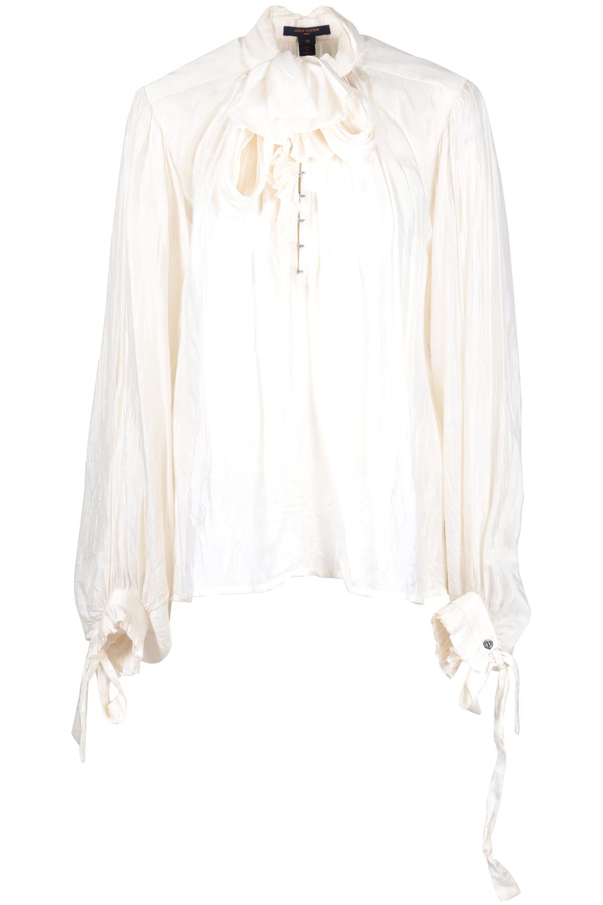 LOUIS VUITTON CREAM SILK BLOUSE FR 38 UK 10