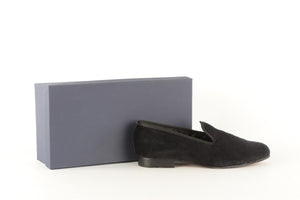 CROCKETT & JONES BLACK MEN'S VELVET LOAFERS EU 41.5 UK 7.5 US 8.5