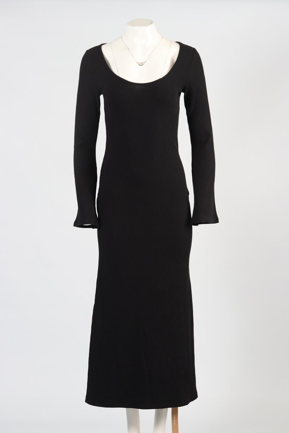 REFORMATION RIBBED COTTON BLEND MAXI DRESS MEDIUM