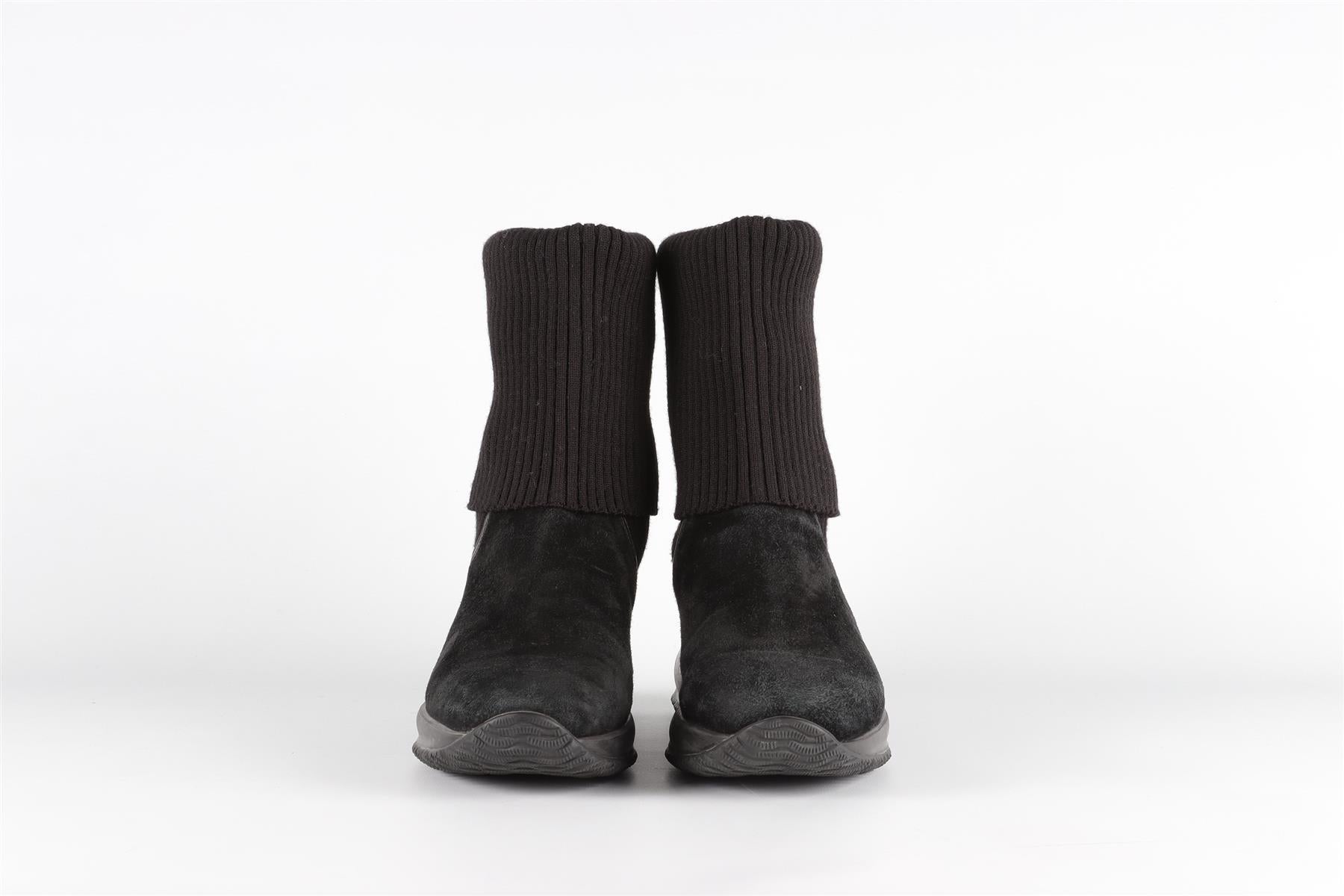 HOGAN BLACK SUEDE ANKLE BOOTS EU 38.5 UK 5.5 US 8.5