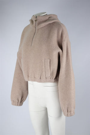 PRADA BEIGE 2023 CASHMERE HOODIE SMALL