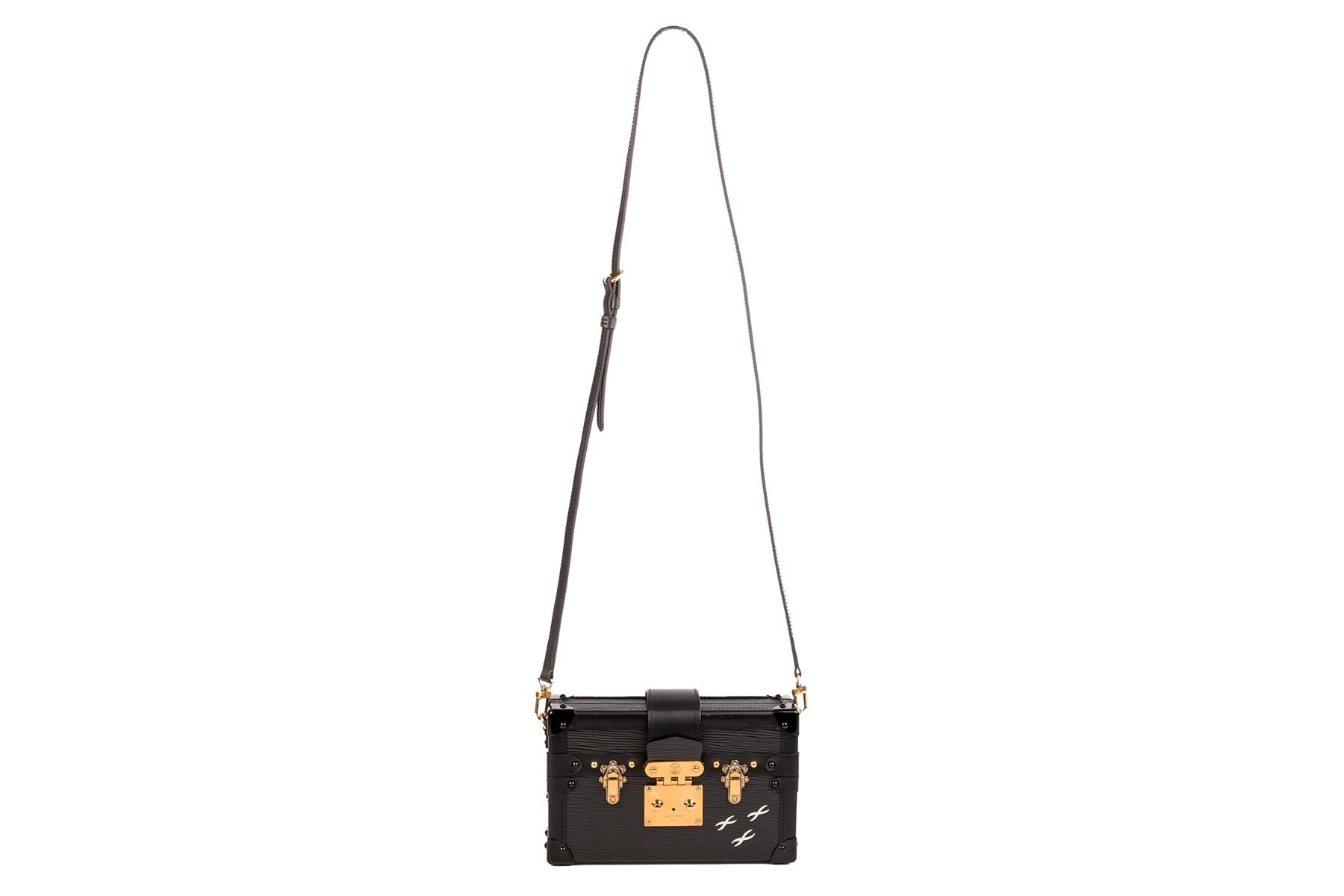 LOUIS VUITTON BLACK 2017 PETITE MALLE EPI LEATHER CLUTCH
