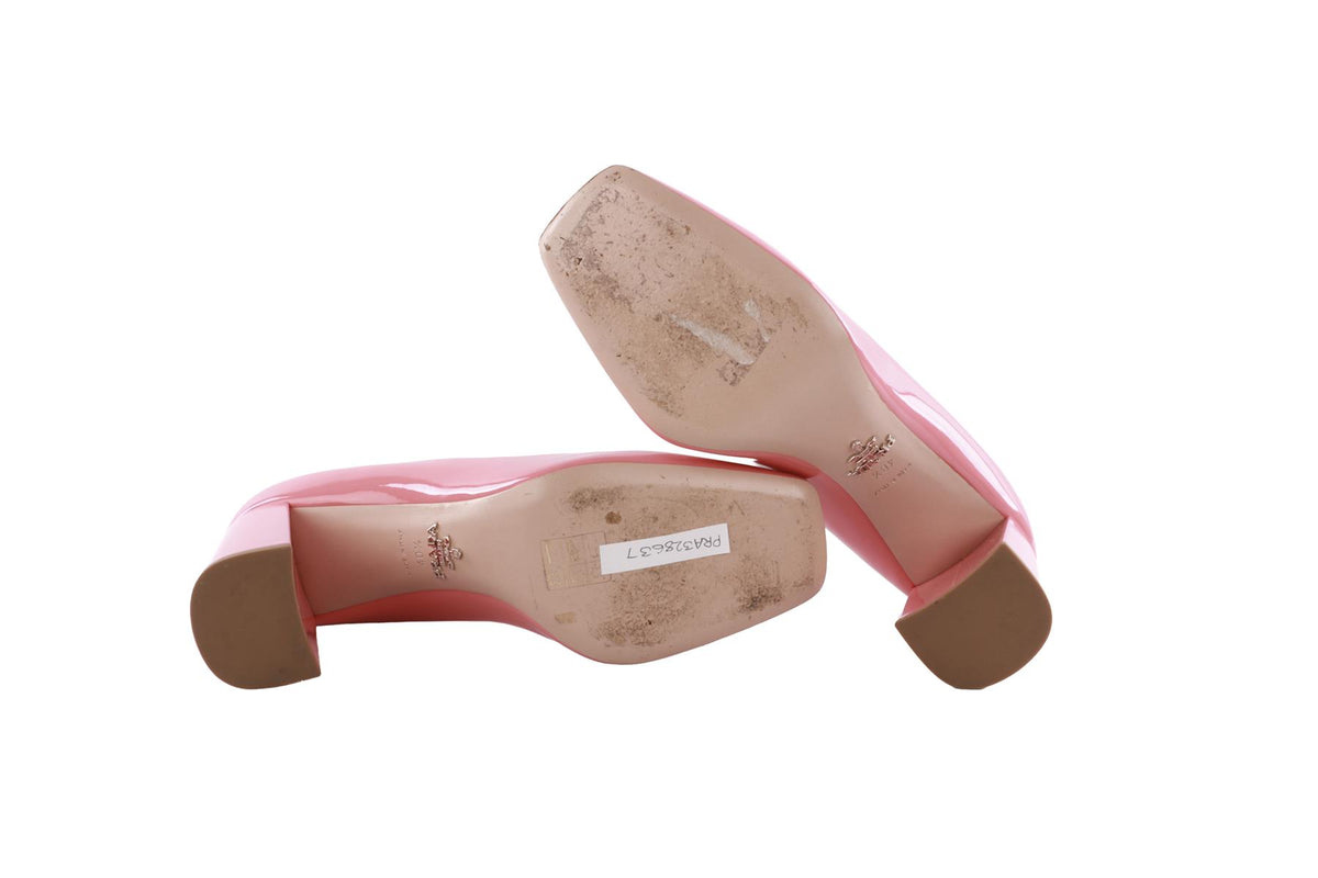 PRADA PINK PATENT LEATHER PUMPS EU 40.5 UK 7.5 US 10.5