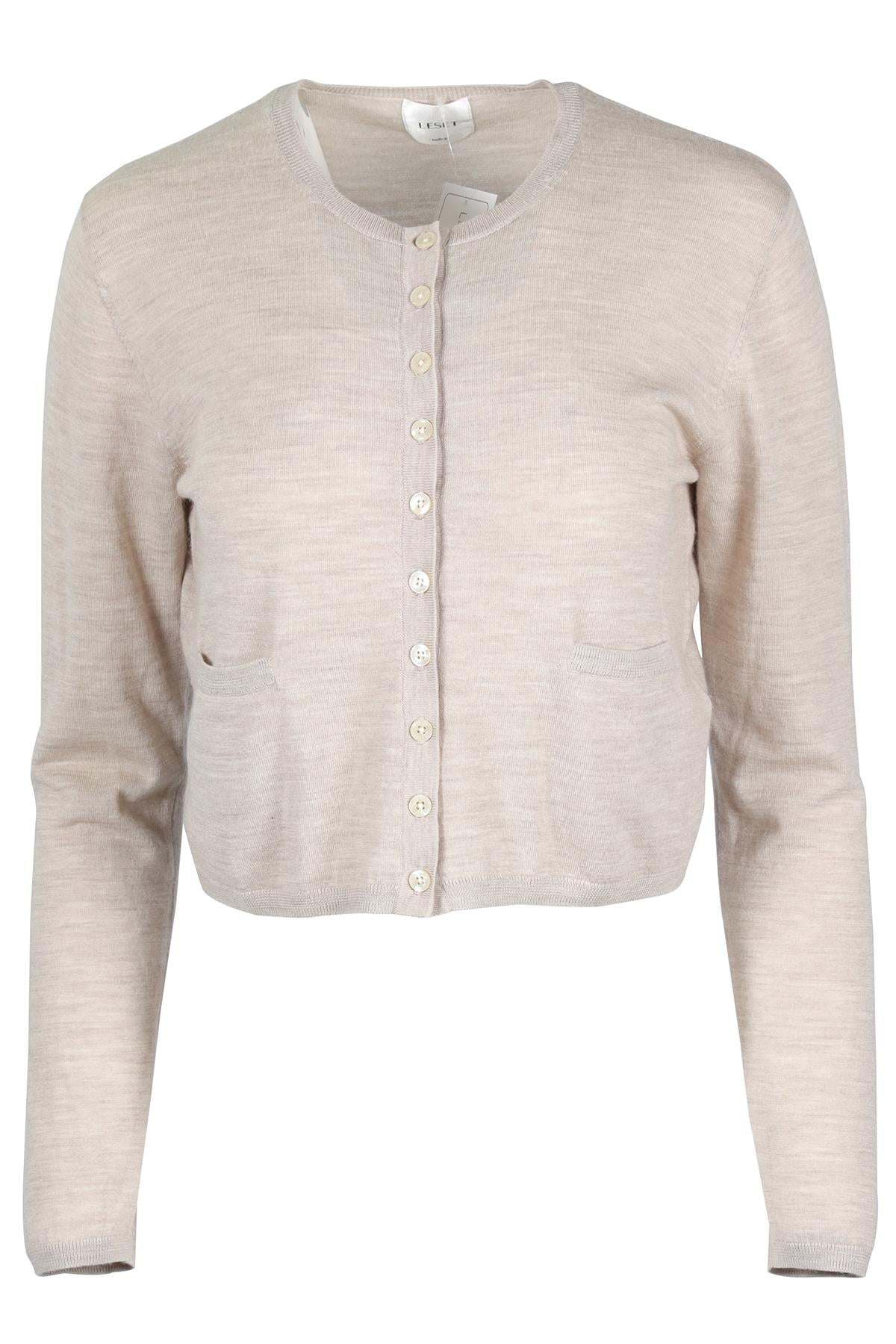 LESET BEIGE WOOL CARDIGAN XSMALL