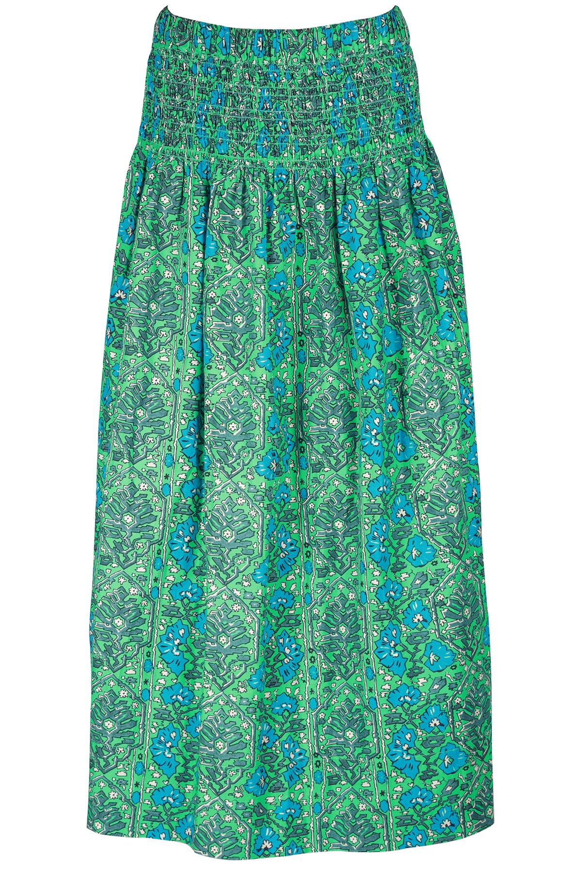 RHODE GREEN COTTON MAXI SKIRT LARGE