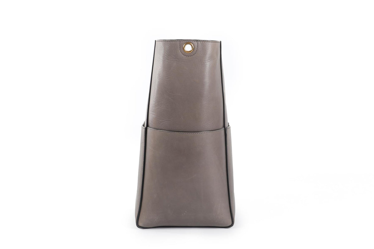 CELINE GREY SANGLE LEATHER SHOULDER BAG